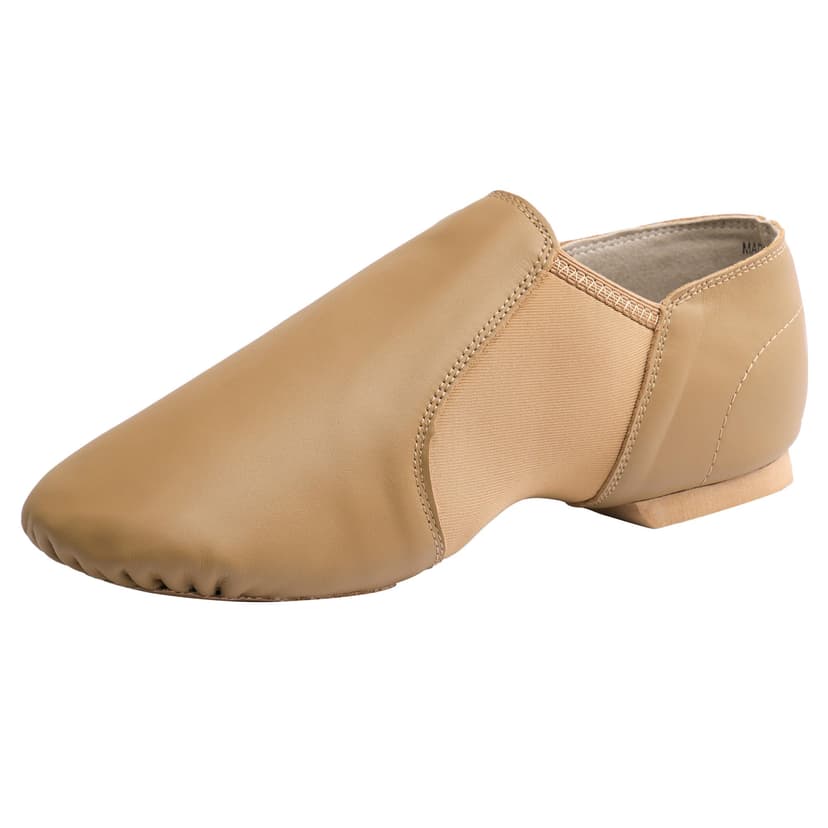 Linodes Leather Upper Jazz Shoe Slip-on for Women and Men's Dance Shoes | Genuine leather, Slip on, Unisex, EVA sole, Split sole, Elastic, Snug fit, Arch support, Flexible, Breathable, Lightweight