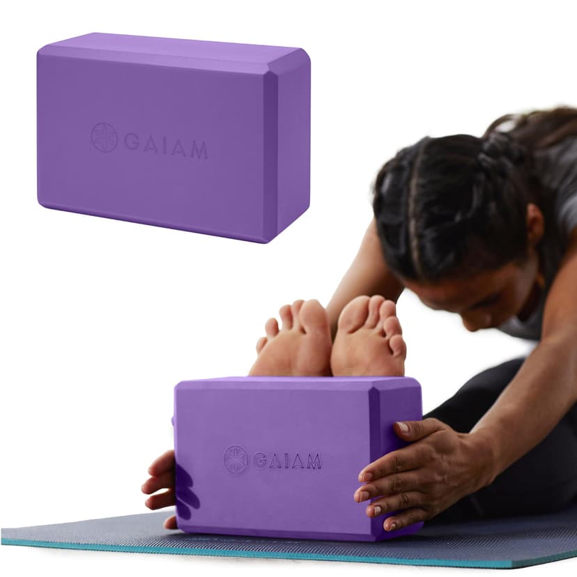 Gaiam Yoga Block - Supportive Latex-Free Eva Foam - Soft Non-Slip Surface with Beveled Edges for Yoga, Pilates, Meditation