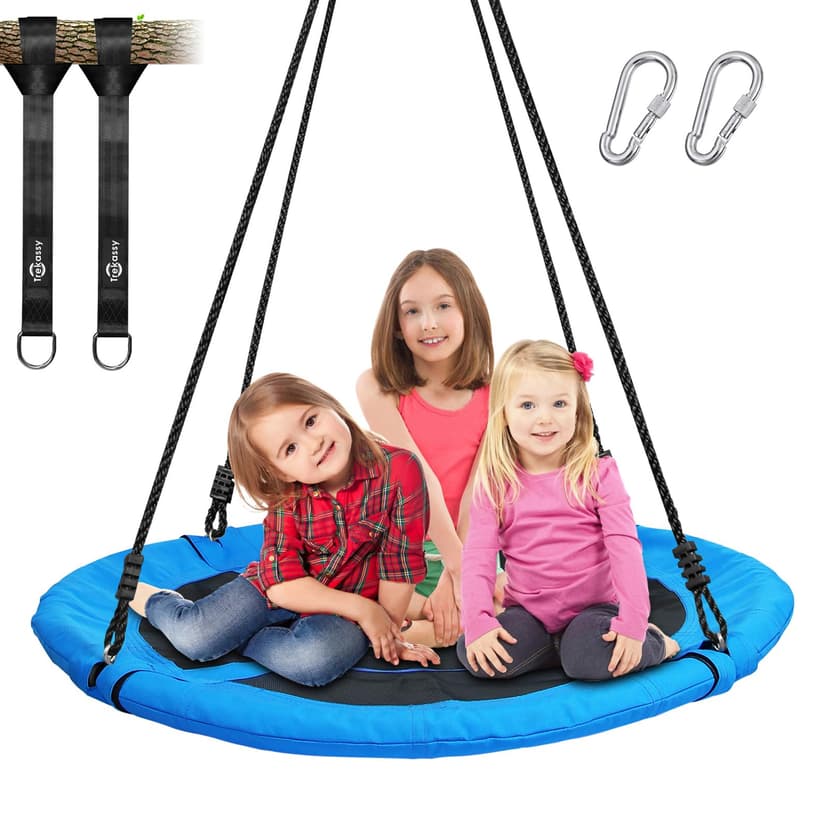 Trekassy 40" Saucer Tree Swing, 700LBS Heavy Duty Swing for Kids & Adults | 900D Oxford Fabric with Waterproof Design, Includes Tree Hanging Straps and Adjustable Ropes for Easy Setup