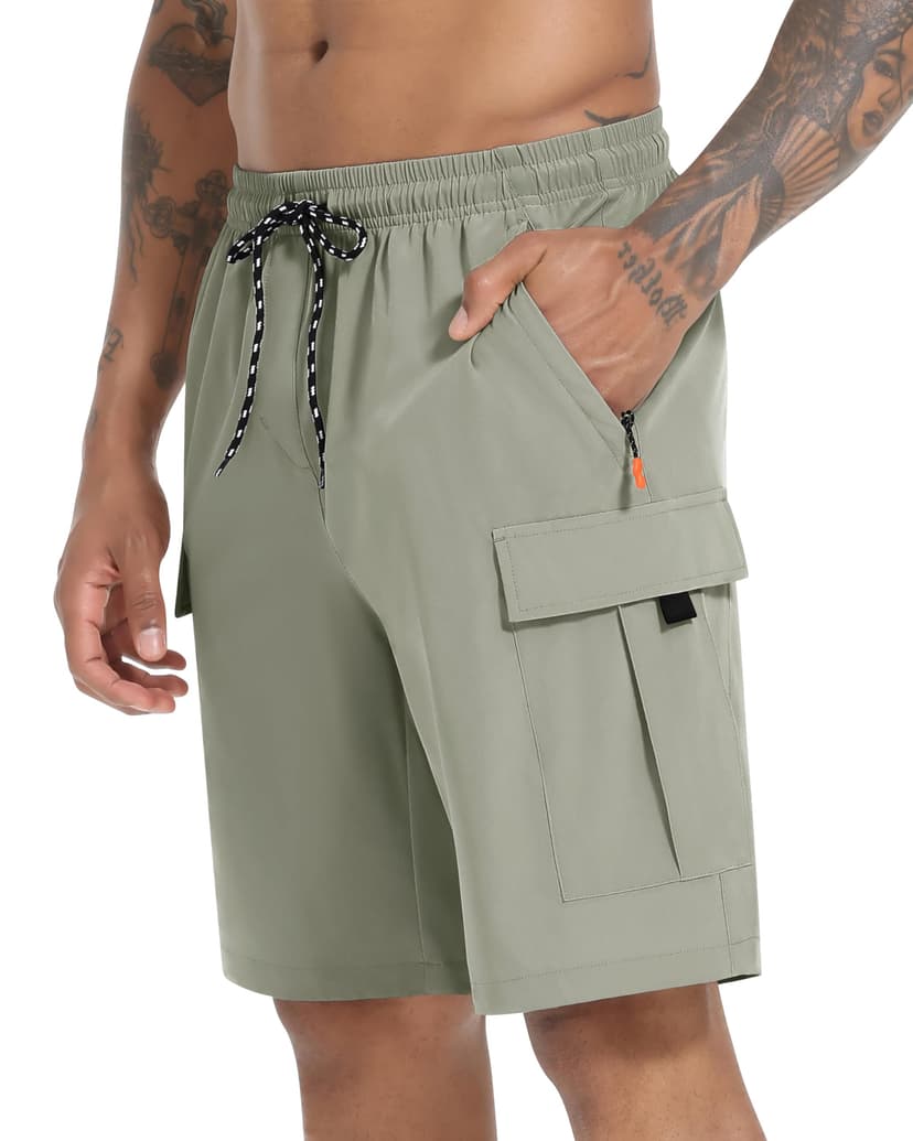Men's Cargo Shorts Quick Dry Lightweight Stretch Hiking Shorts for Men with 5 Pockets No Lining
