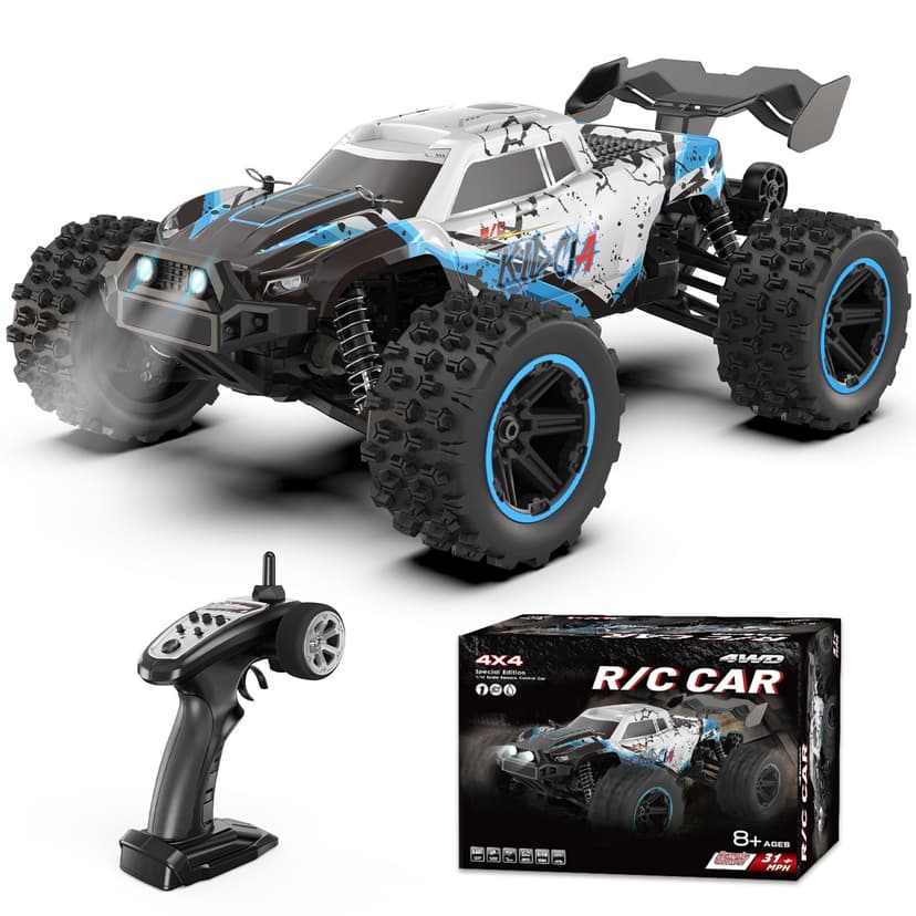 Vvoqeote 1/14 Fast RC Cars for Adults and Teens, 50 KPH 4WD Offroad RC Truck, 60 Mins Runtime, All Terrain High Speed Remote Control Car with 2 Rechargeable Batteries
