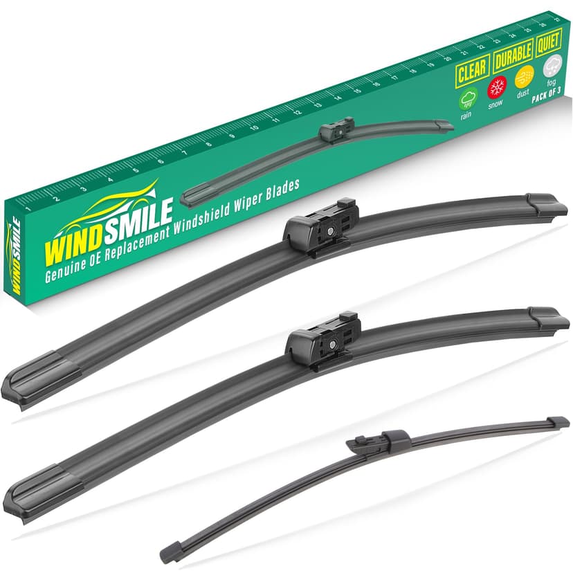 WINDSMILE Windshield Wiper Blades Replacement for Volkswagen Taos 2022-2025 | Fits VW Taos 22-25, 26"+18" Front & 12" Rear 3-Piece Set, Streak-Free & Quiet Wiping, Premium OEM Quality, Easy Install