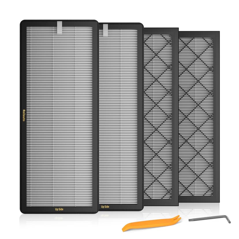 Reilauto Tesla Model Y Frunk HEPA Air Filter Replacement | Front Trunk HEPA Air Intake Filter Kit with Activated Carbon for 2021-2026 Tesla Model Y Accessories, 4 Pack