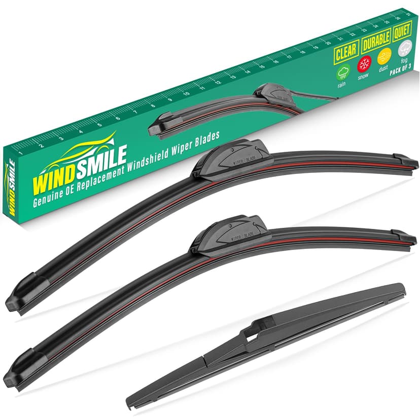 WINDSMILE Windshield Wiper Blades Replacement for Hyundai Kona 2018-2023 | Fits Kona 18-23 & Kona Electric 19-23, 26"+16" Front & 11" Rear 3-Piece Set, Streak-Free & Quiet Wiping, Premium OEM Quality