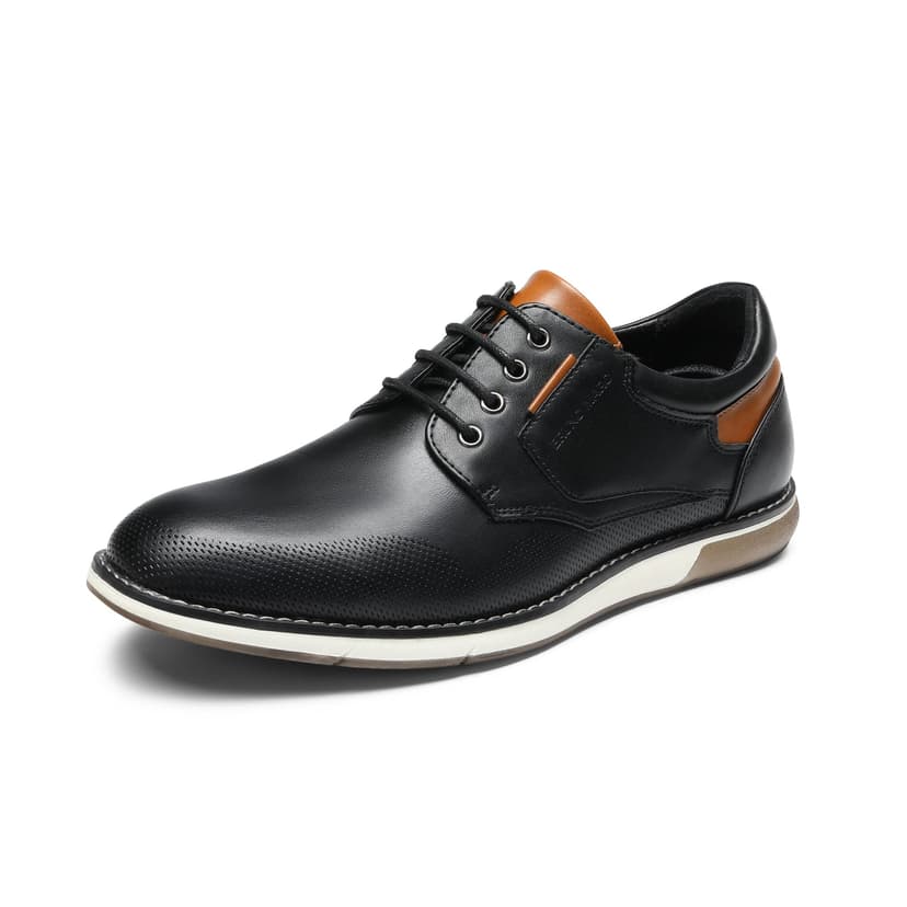 Bruno Marc Men's Dress Oxfords Casual Derby Sneakers | Breathable Perforated Synthetic Leather, Cushioned Insole, Shock-absorbent Outfit, Fit Boardrooms Bars Daily Wear & Events