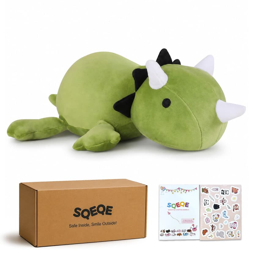 SQEQE Weighted Dinosaur Plush, Weighted Dinosaur Stuffed Animal, Dino Plushies Pillow Toy Gift for Kids Adults 13.8 Inch, 1.6 Lbs