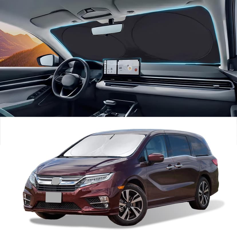 Windshield Sun Shade for Honda Odyssey 2018-2025 2026 Sunshade Sun Visor | for Odyssey LX,EX,EX-L,Touring,Elite Minivan Windshield Cover, Front Window Shield 250T Car Accessories