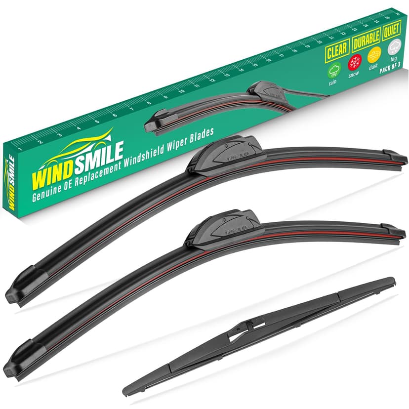 WINDSMILE Windshield Wiper Blades Replacement for Kia Sportage 2011-2016 | 24"+18" Front & 12" Rear 3-Piece Set, Streak-Free & Quiet Wiping, Premium OEM Quality, All-Season Performance, Easy Install