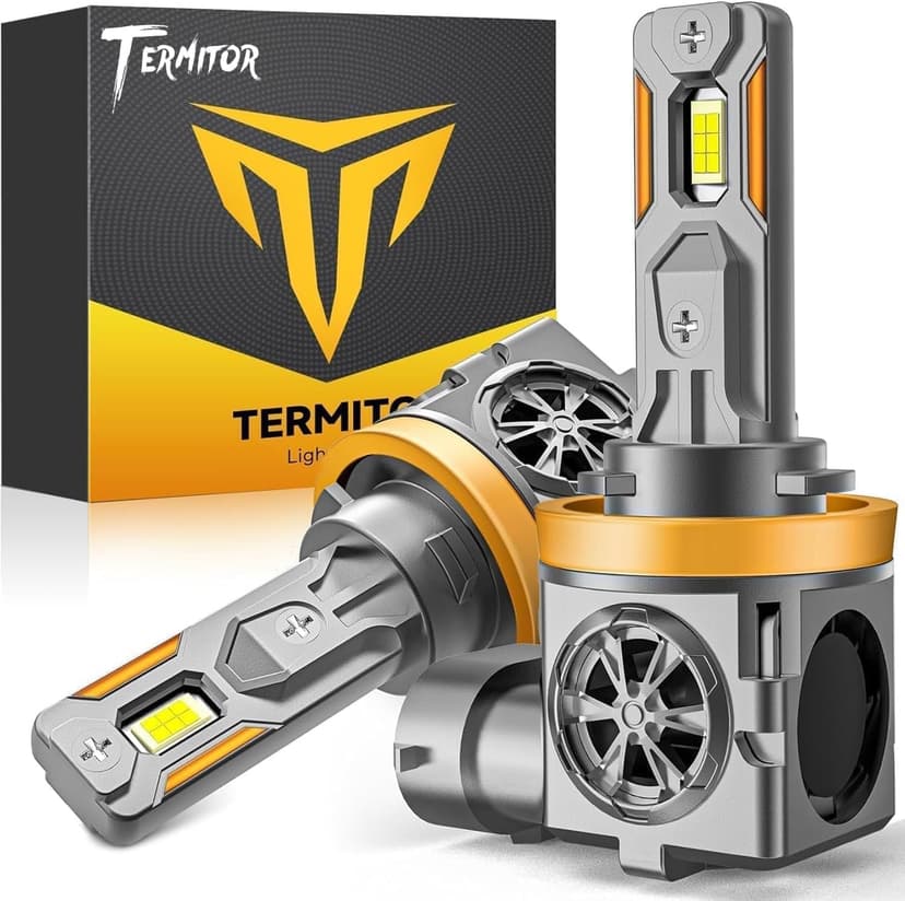 Termitor Latest H11 Light Bulb, H9 Halogen for Off-road | 110,000 Lumens, 6500K Daylight White, No Adapter Required, Easy Install, 75,000hrs+ Lifespan, IP68, 1:1 size, Pack of 2