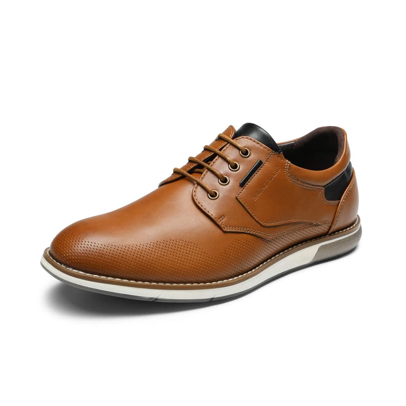 Bruno Marc Men's Dress Oxfords Casual Derby Sneakers | Breathable Perforated Synthetic Leather, Cushioned Insole, Shock-absorbent Outfit, Fit Boardrooms Bars Daily Wear & Events