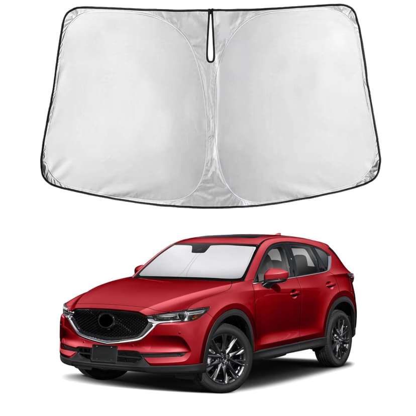 EcoNour Windshield Sunshade Compatible for Mazda CX-5 2017-2024 2025 2026 | Sun Visor for Front Windshield & Window Sun Shade Cover, UV Heat Blocker & Protector, Car Accessories