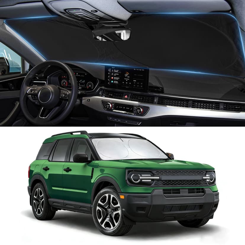 Sunshade for Ford Bronco Sport 2021-2025 2026 Windshield Sun Shade Shield | for Bronco 4Door Accessories Foldable Front Window Cover Sun Visor Protector Block UV Rays