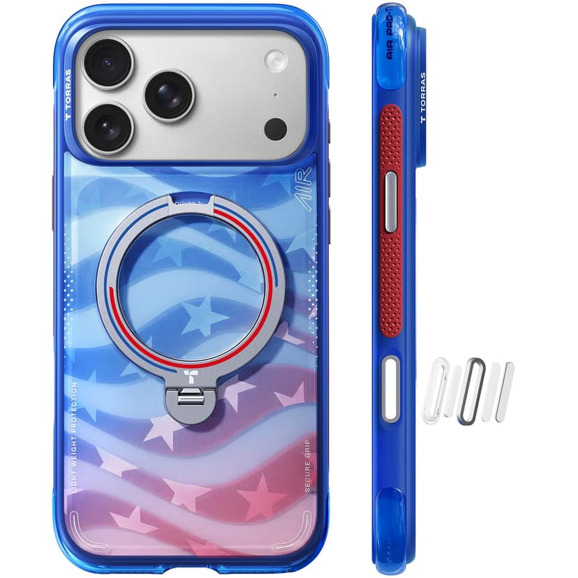 TORRAS World Cup Spirit Inspired, Football Limited Edition Ostand Q3 Air for iPhone 17 Pro Max Case & 360 Magnetic Stand, Fit for MagSafe, Mil-Grade Drop Tested, Camera Control Button, Starlight