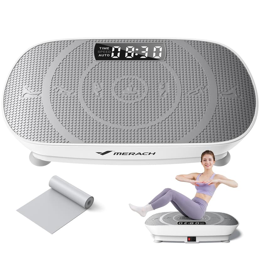 MERACH CV30 Pro Curved Vibration Plate Exercise Machine, Powerful & Quiet | 400lbs Capacity, Whole Body Workout Equipment for Lymphatic Drainage, Shake Plate with Bluetooth & Auto ON/OFF for Home Gym