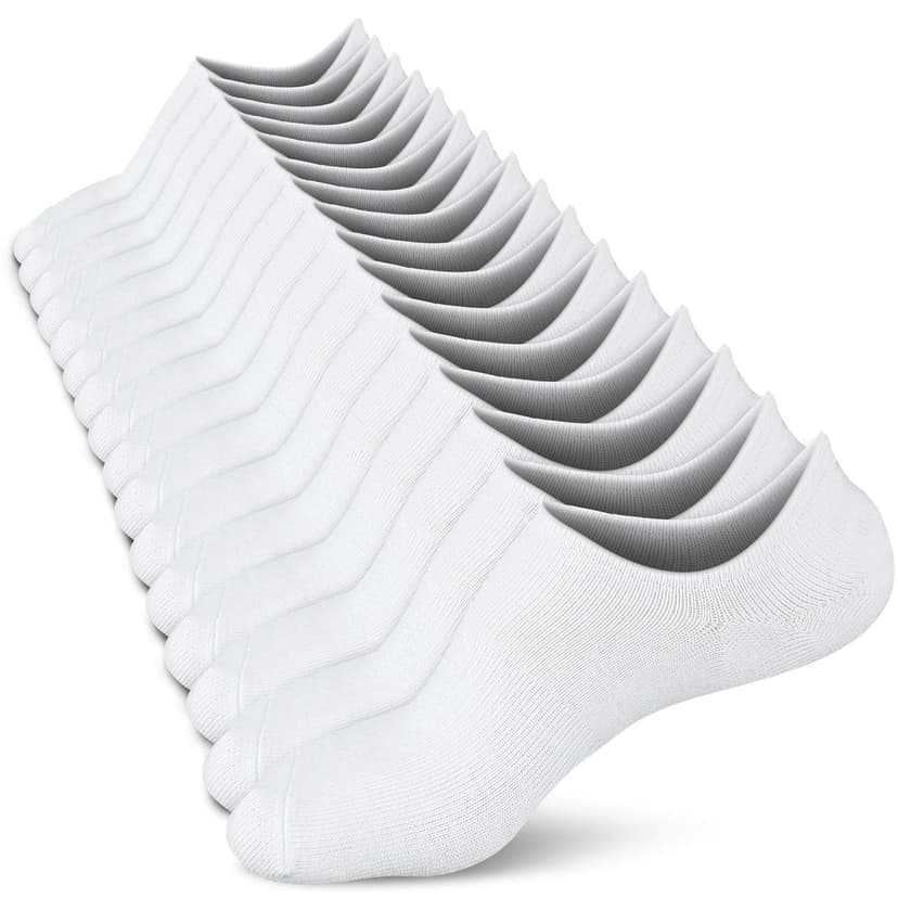 wernies No Show Socks Women Low Cut Ankle Socks Non Slip 4/8 Pairs | Thin Flat Boat Line Short Socks with Silicone Heel Grips, Breathable Combed Cotton, Invisible Socks,Size 5-14