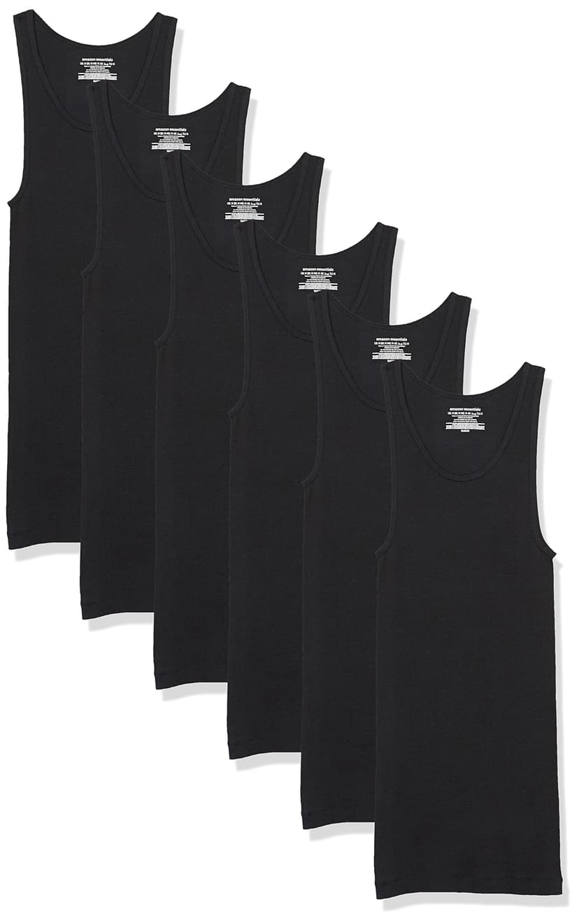 Amazon Essentials Men's Lightweight Breathable Cotton Slim Fit Tank Undershirts
