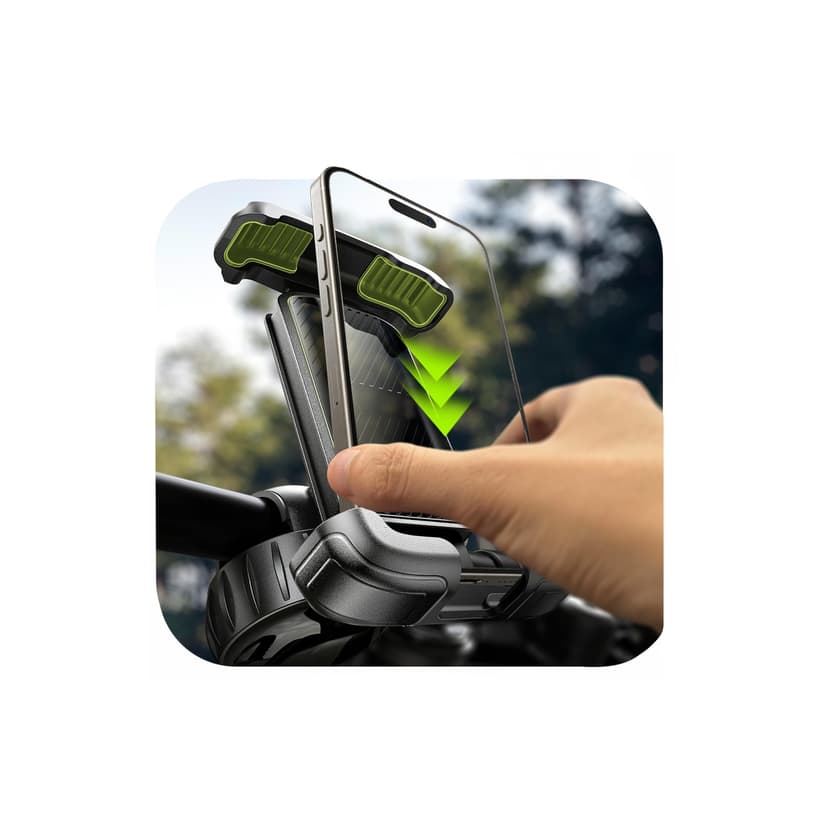 LISEN Bike Phone Holder, [Super Easy Install] Motorcycle Phone Mount Ebike Accessories Bicycle Handlebar Holder Mount Gifts for Adults Kids Men Mountain Mini Bike Scooter Gear Accessories, Black