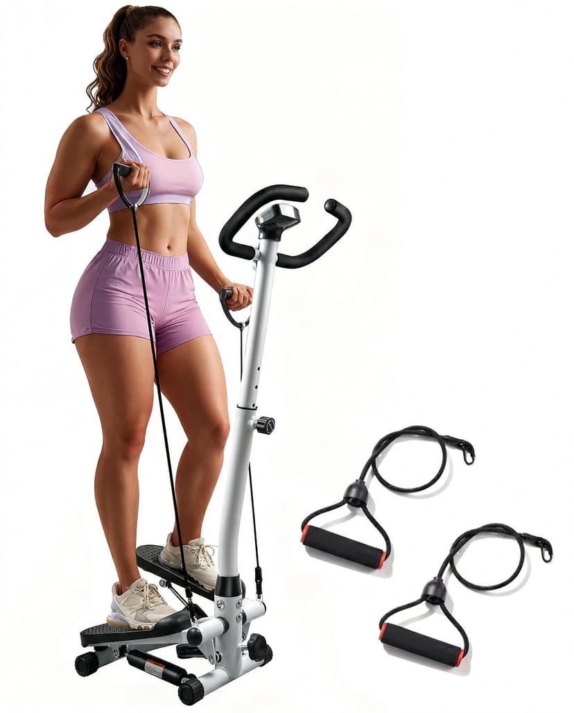 RORALA Twist Stepper with Handlebar,Stair Step Machine for Cardio Workout,Compact Home Exercise Equipment,300LBS MAX Weight Capacity