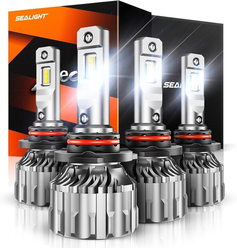 SEALIGHT 9005 9006 Fog Lights, 140000LM 6500k Cool White LED Light with 15000 RPM turbo Fan 70000H Lifespan, 1:1 Mini Size Fog Lights, Pack of 4