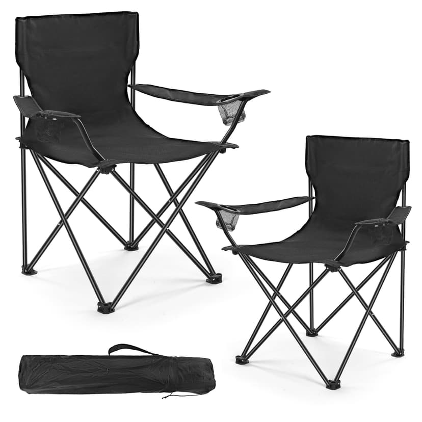 WEIDIORME 2 Pack Lightweight Camping Chairs for Adults & Teens, Capacity Foldable Portable Chairs with Carry Bag, Compact Design for Camping, Beach, Picnics, and Outdoor Events