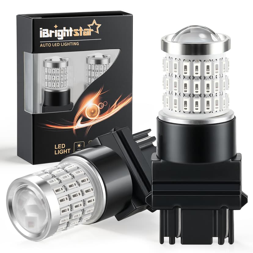iBrightstar 3157 LED Bulb Red, 3057 LED Brake Lights Bulbs Super Bright for Rear Brake Lights and Tail Lights, 2 Pack
