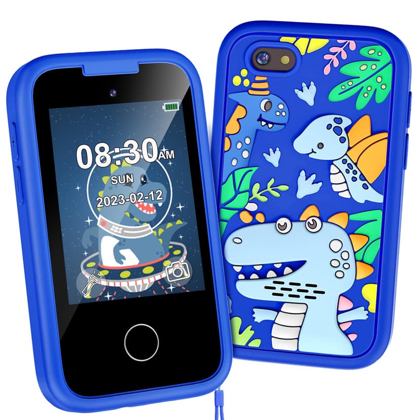 Kids Phone for Boys, Christmas Birthday Gifts for Boys Girls Ages 3-10 | Kids Toys Cell Phone, 2.8" Touchscreen Toddler Learning Play Toy Phone with Dual Camera, Game, Music Player, 8GB Card Blue