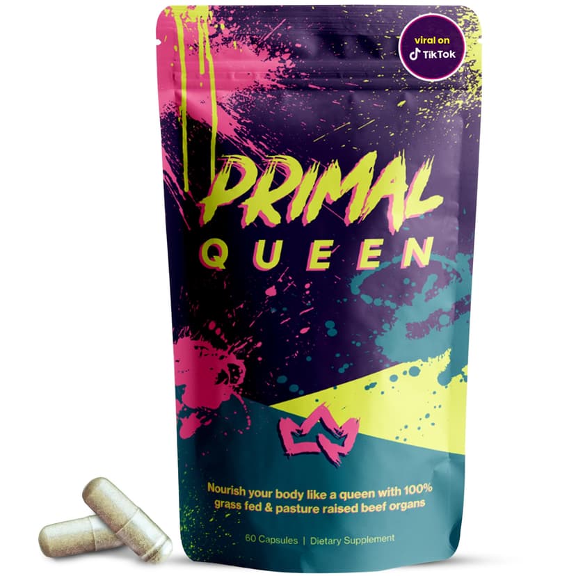 Primal Queen Beef Organ Superfood, Grass-Fed Liver Kidney Heart for Women | Female-Optimized Blend of 6 Pasture-Raised Organs for Hormone Balance, Energy and Vitality; 3rd-Party Tested
