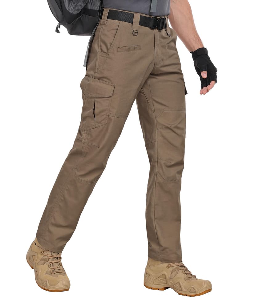 Zoofly Men's Cargo Pants Ripstop Water Resistant Hiking Work Pants Outdoor Multi Pockets Army Tactical Pants (Not Belt)