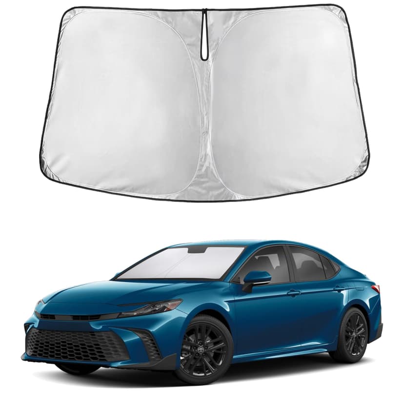 EcoNour Windshield Sunshade Compatible for Toyota Camry 2025 2026 | Hybrid, LE, SE, SE, XLE, XSE, TRD, Sun Visor for Front Windshield Sunshade Cover, UV Heat Protector, Car Accessories