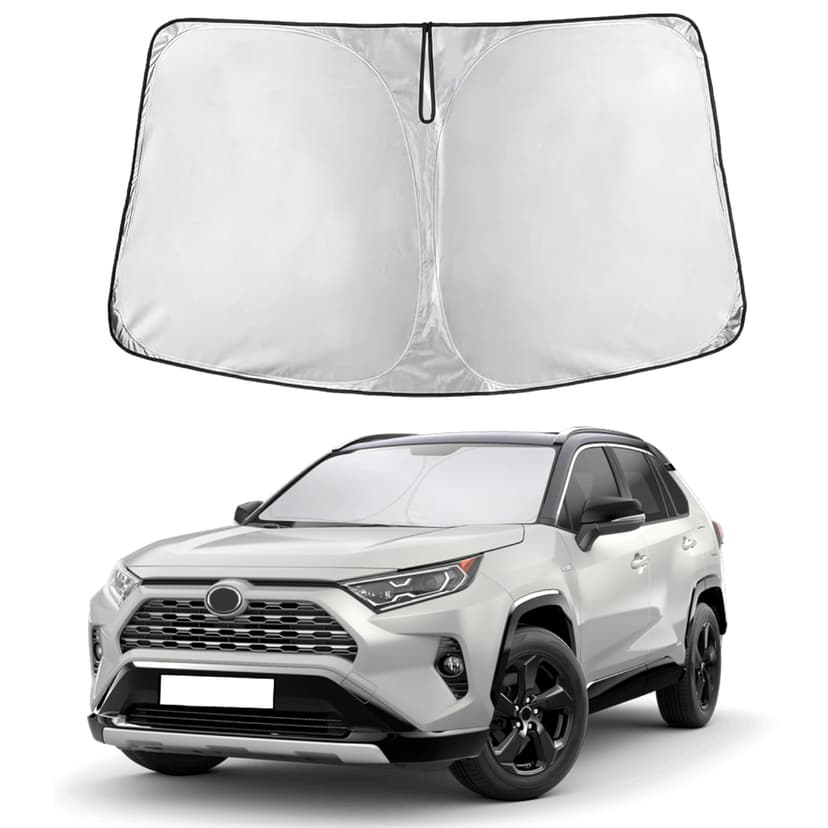 EcoNour Windshield Sunshade Compatible for Toyota RAV4 2019-2024 2025,2026 | SR, SR5, TRD Sport, TRD Off-Road, Limited, TRD Pro Sun Visor for Front Window Sun Shade Cover, UV Blocker, Car Accessories