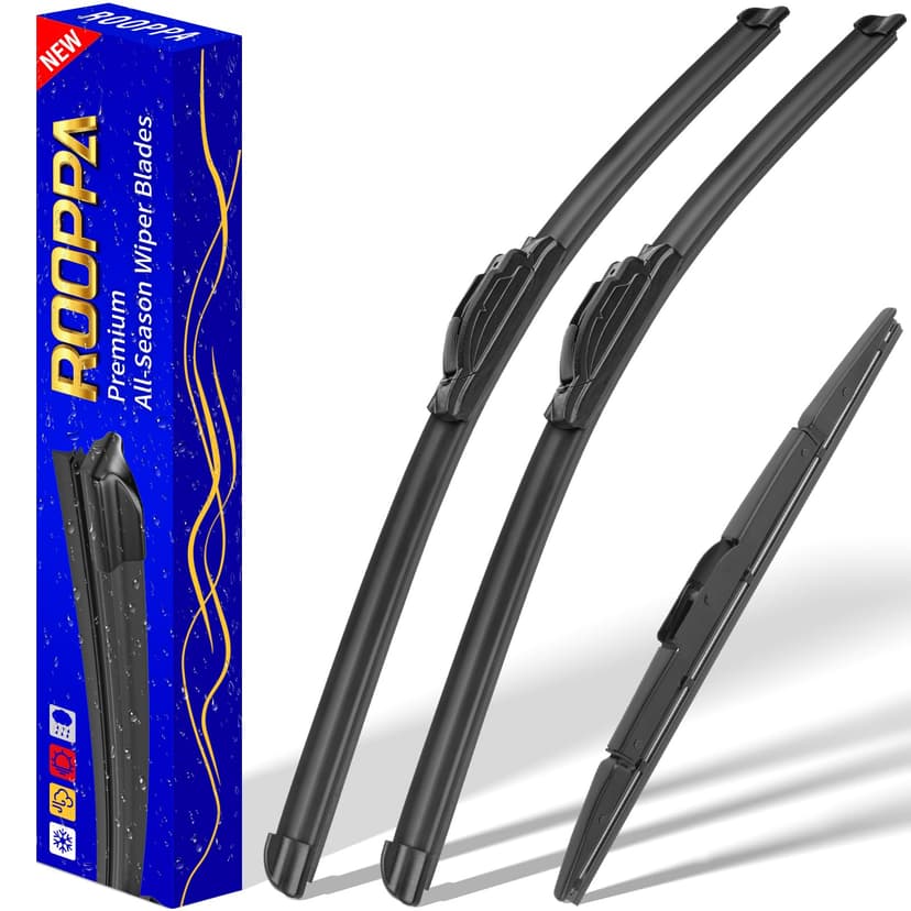 3 Wipers Fits Honda CRV CR-V 2012-2016 Wiper Blades | 26"/16" Front + 13" Rear,U/J Hook Adapter,OEM Replacement,All-Season Durability,Quiet,Streak-Free & Easy Install.