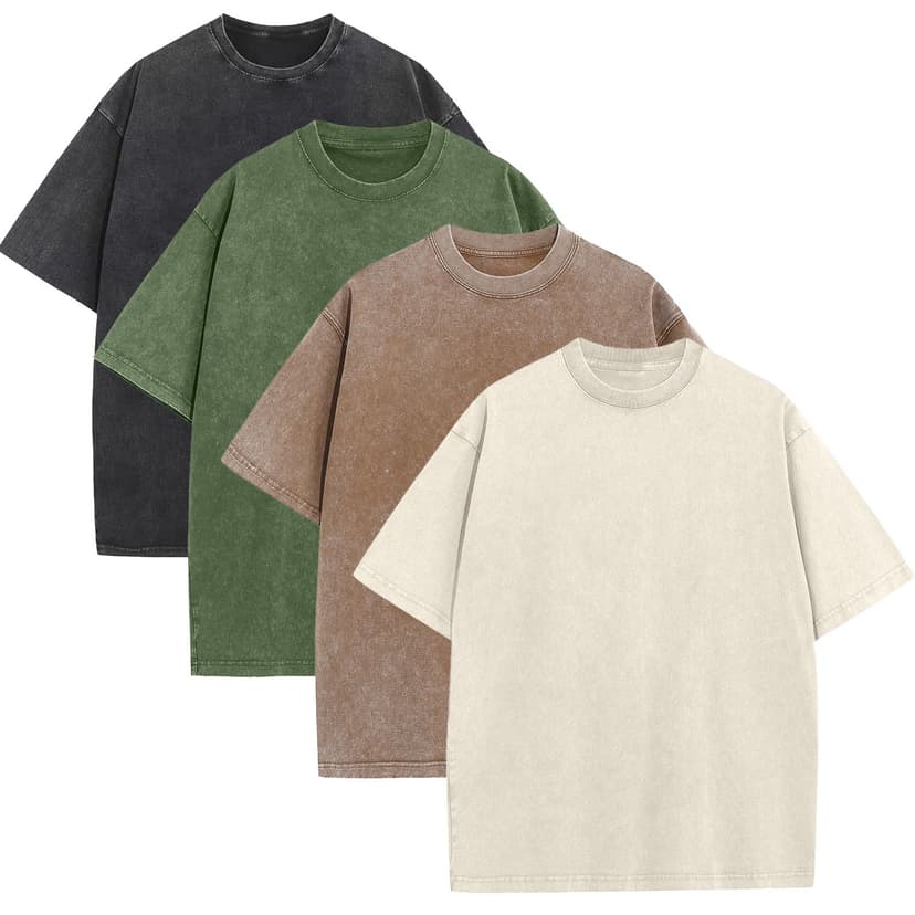 KEEPSHOWING Mens Oversized T Shirts Acid Wash Loose Fit Vintage Washed Tee Shirt Short Sleeve Streetwear Casual T-Shirts