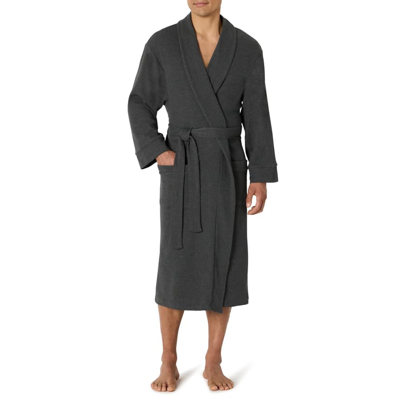 Amazon Essentials Men's Lightweight Cotton Waffle Bathrobe (Available in Big & Tall)