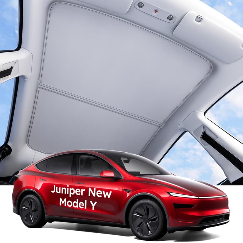 Wigoo for Tesla Model Y Juniper Accessories Sunshade Roof, Interior Gray | For Model Y Juniper 2025~2026, Never Sag, Nano Ice-Crystal Coatings, Heat Insulation Glass Roof Sun Shade