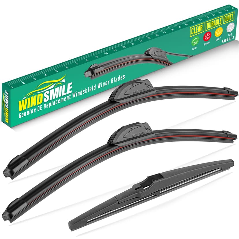 WINDSMILE Windshield Wiper Blades Replacement for Chevy Equinox GMC Terrain | Fits 2022-2025 Chevrolet Equinox & 2022-2025 GMC Terrain, 24"+18" Front & 12" Rear 3-Piece Set, Streak-Free, OEM Quality