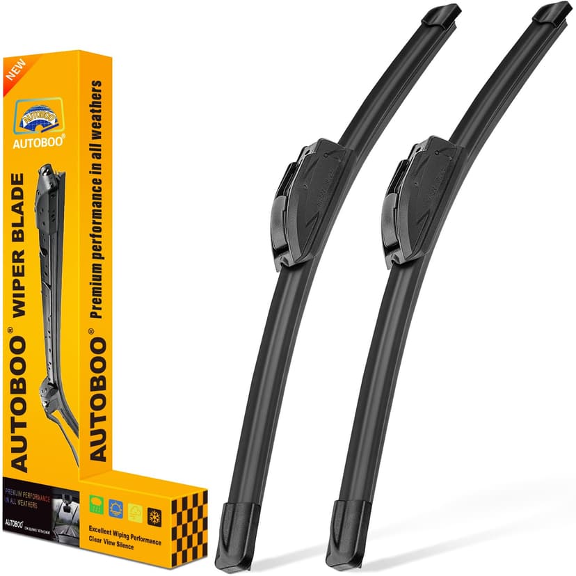 AUTOBOO 22" and 22" Windshield Wipers Blades (Pack Of 2) | OEM Quality Premium All-Seasons Wiper blades,Stable and Quiet wiper blades