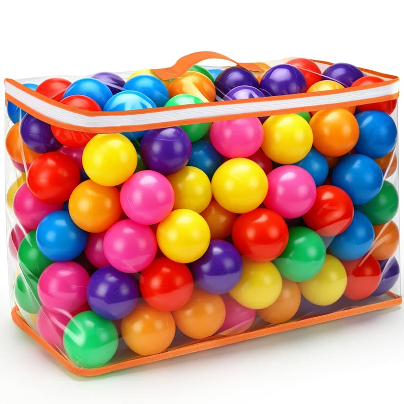 Vanland Ball Pit Balls, Plastic Playpen Toys for Babies Toddlers and Kids | Multicolored, Phthalate Free, BPA Free, Crush Proof Plastic, Reusable with Storage Bag, Suitable for Tents, pools and Party