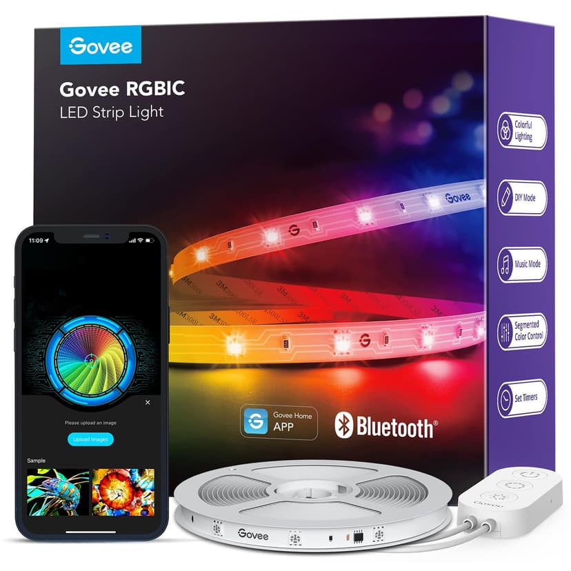 Govee 16.4ft RGBIC LED Strip Lights, LED Lights for Bedroom, APP Control | DIY Multiple Colors on One Line, Color Changing Lights for Home Decor, Bluetooth Strip Lights with APP Control