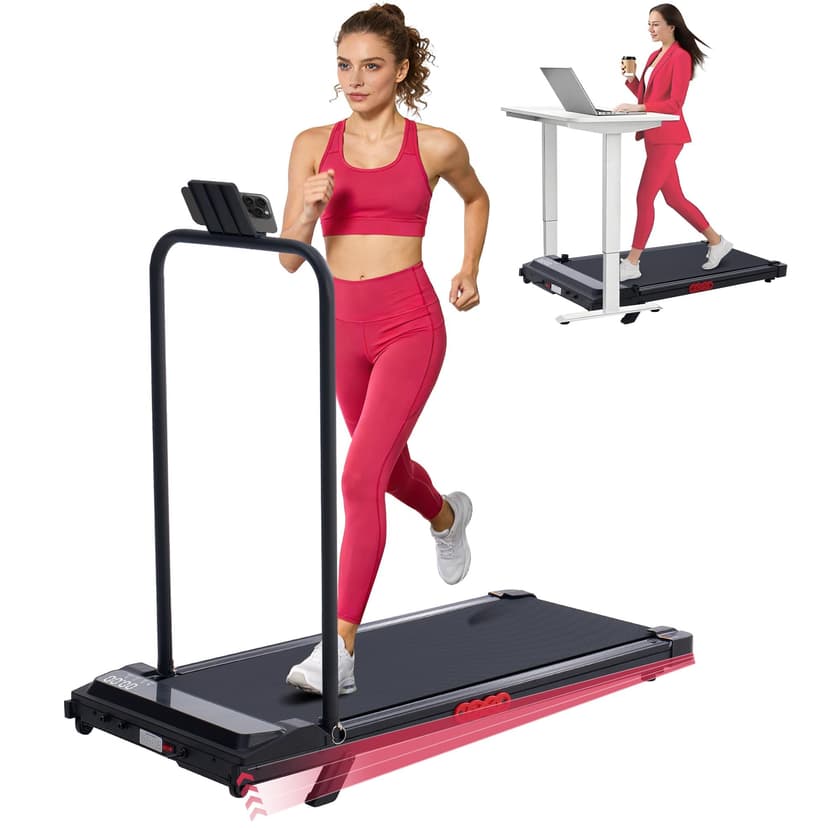 POTUPUS Walking Pad with Incline and Handle Bar, 3.0HP Electric Protable Mini Walking Pad Treadmills for Home Small Space, Small Treadmill for Exercising, 0.6-7.6MPH, 350LB Capacity
