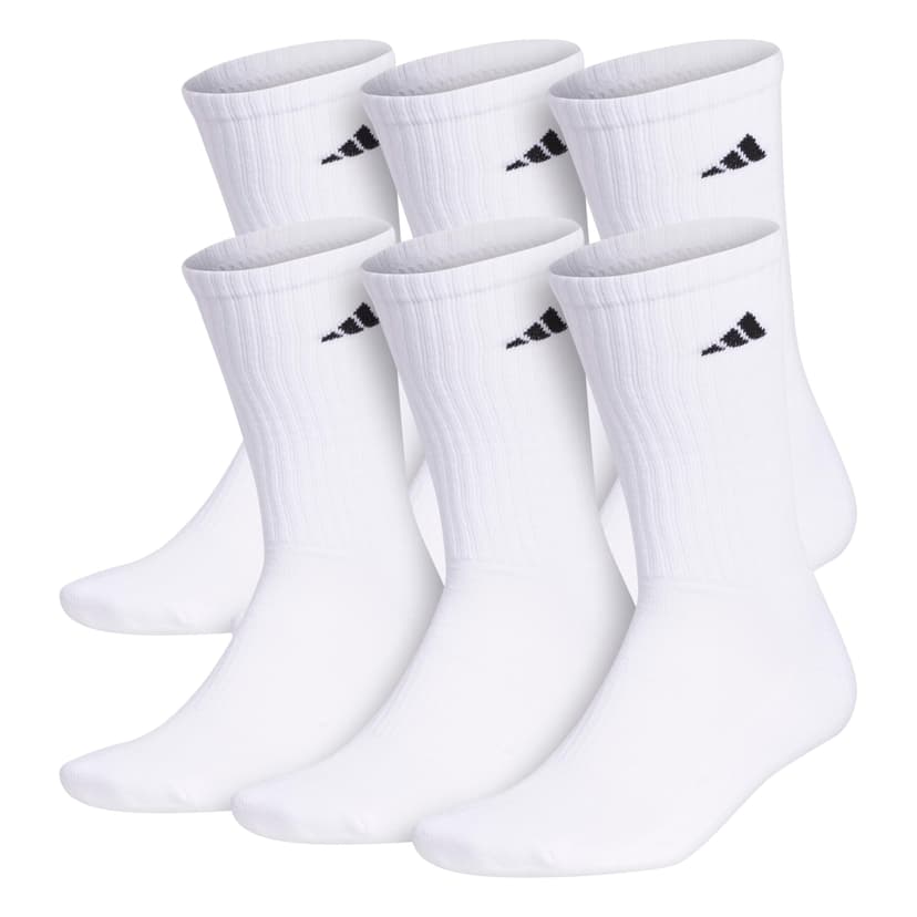 adidas Men's Athletic Cushioned Crew Socks (6 Pairs) Durable & Comfortable