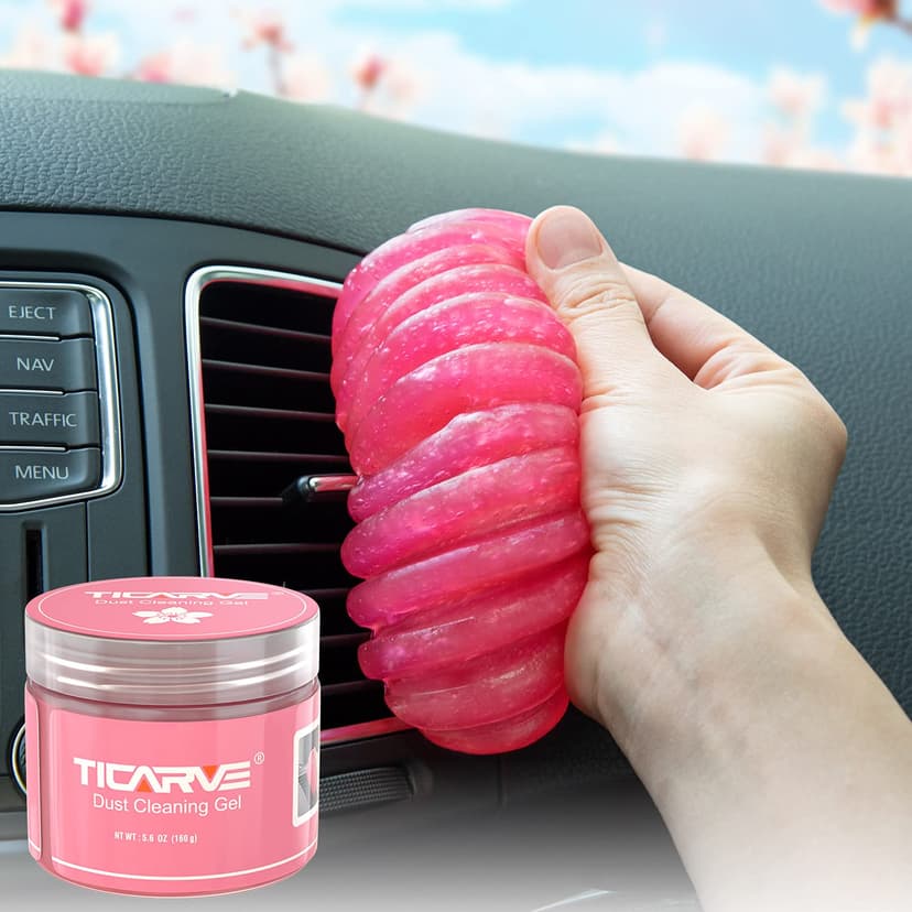 TICARVE Car Cleaning Gel Detailing Putty Car Putty Auto Detailing Tools Car Interior Cleaner Cleaning Slime Car Accessories Keyboard Cleaner Rose/NT WT: 5.6 oz (160 gr) | Car Interior Cleaner Detailin