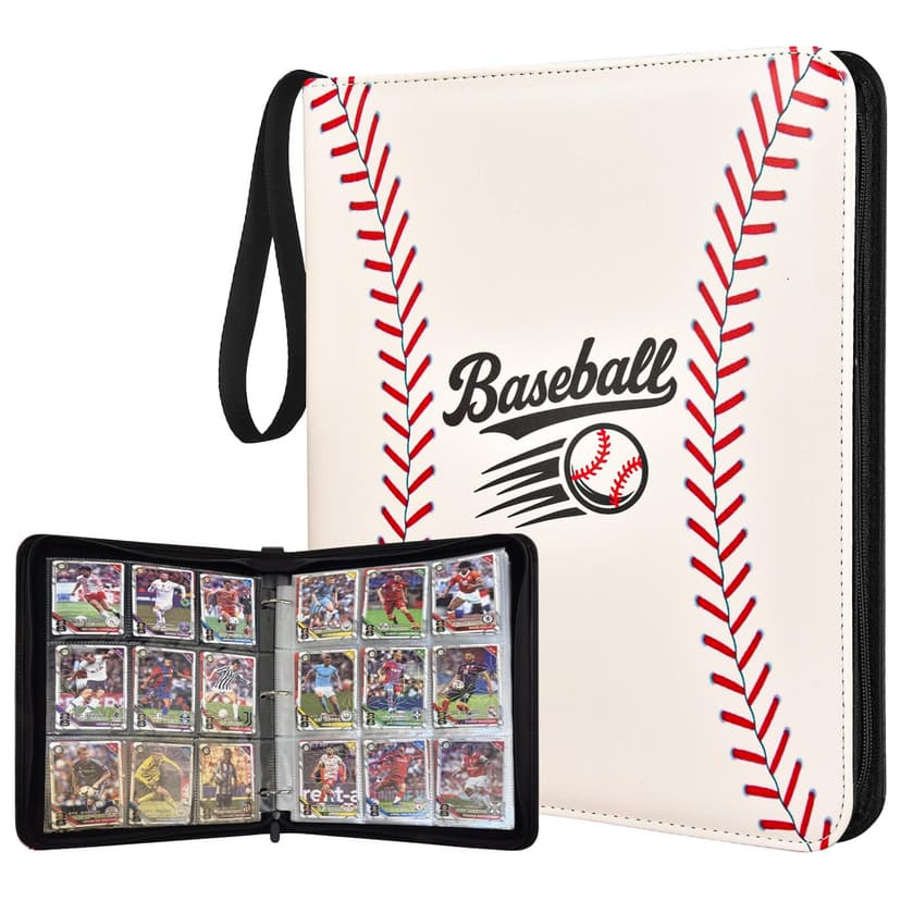 ULLTOON Baseball Card Binder 9 Pocket, 1080 Pockets Trading Card Binder | with Zipper, Portable Collector Card Album Storage Organizer for Sports Cards, Game Cards, Gifts for Kids