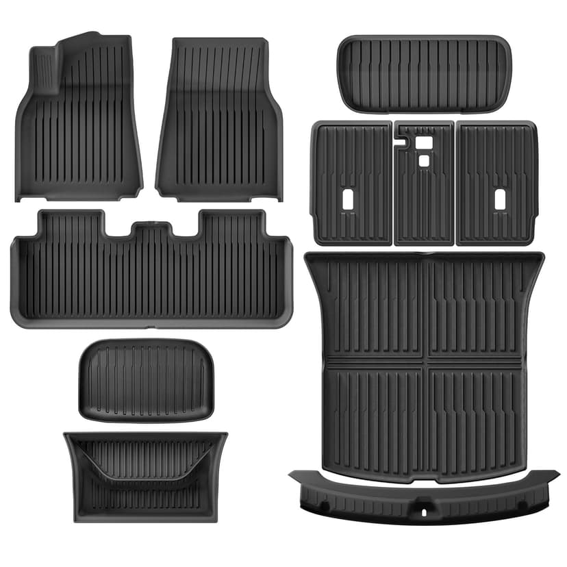 Autocessking Tesla Model Y Juniper 2025-2026 Floor Mats 11 Pcs All-Weather Car Mats & Cargo Liners, Non-Slip Full Interior Protection（Not for Standard