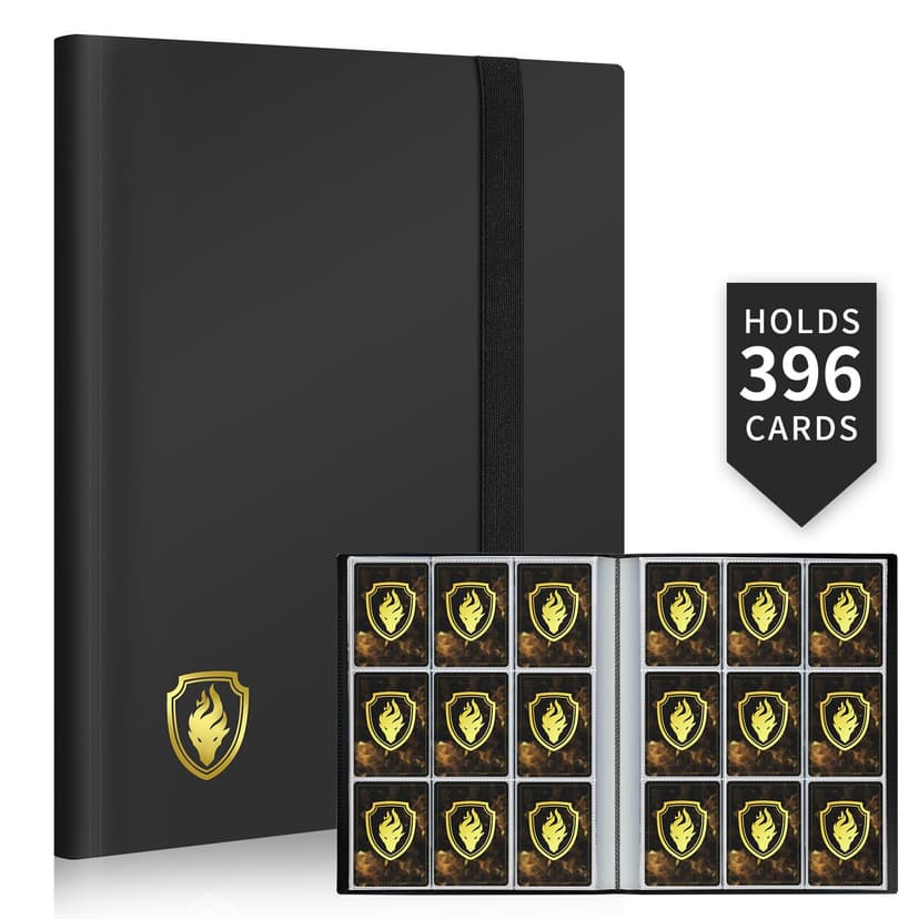 Card Binder 9 Pocket, Fabmaker 396 Pockets Trading Card Binder, Premium Collector Card Album for Standard Cards, Side Loading Card Collection Folder for Game Cards, Sport Cards, Black