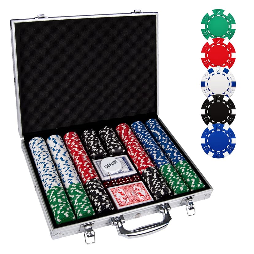 Comie Poker Chips,500PCS Poker Chip Set with Aluminum Travel Case,11.5 Gram Poker Set for Texas Holdem Blackjack Gambling | Aluminum Travel Case, For Texas Holdem Blackjack Gambling