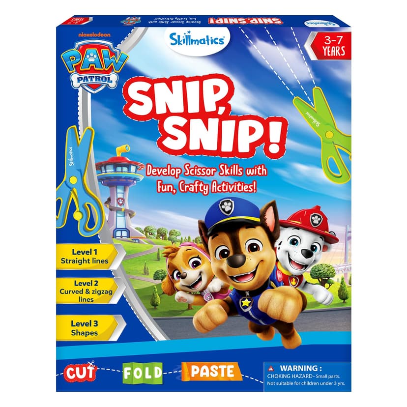 Skillmatics Snip Snip PAW Patrol, Scissor Skills, Felt Craft, Gift for Kids | Cutting Activity Book for Preschool, Safety Scissors, Fine Motor Skills, Screen-Free, Learning Toy, Toddlers, Ages 3, 4, 5