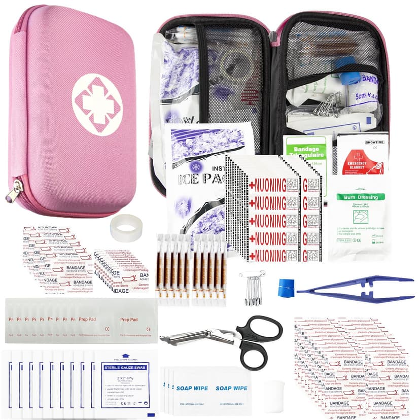 Small-Waterproof Car First-Aid Kit Emergency-Kit - Pink 277Piece Camping Equipment for Camping Hiking Home Travel YIDERBO