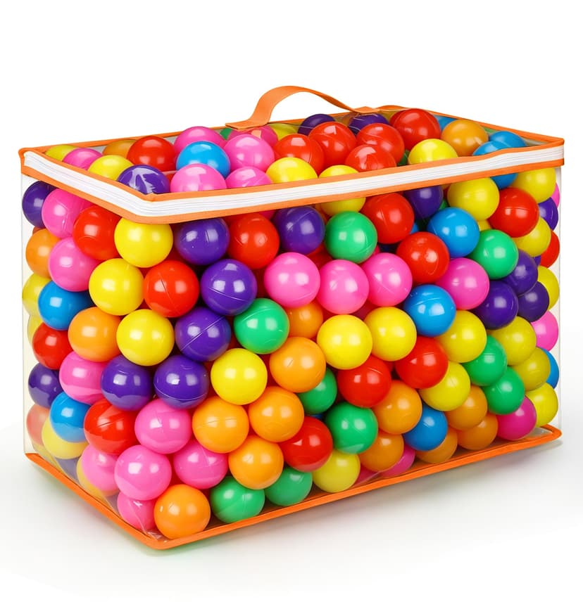 Vanland Ball Pit Balls, Plastic Playpen Toys for Babies Toddlers and Kids | Multicolored, Phthalate Free, BPA Free, Crush Proof Plastic, Reusable with Storage Bag, Suitable for Tents, pools and Party