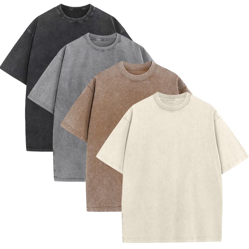 KEEPSHOWING Mens Oversized T Shirts Acid Wash Loose Fit Vintage Washed Tee Shirt Short Sleeve Streetwear Casual T-Shirts