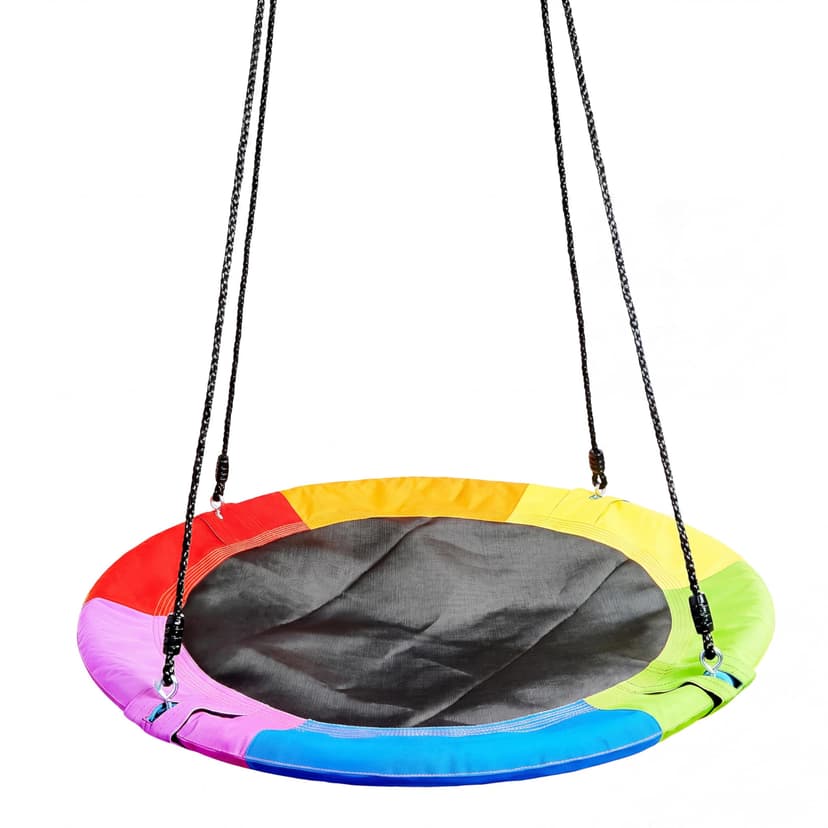 TURFEE 40" Saucer Tree Swing for Kids Outdoor, 900Lb Weight Capacity, Waterproof Swing Seat with Adjustable Hanging Straps for Children Playground Backyard (Rainbow)